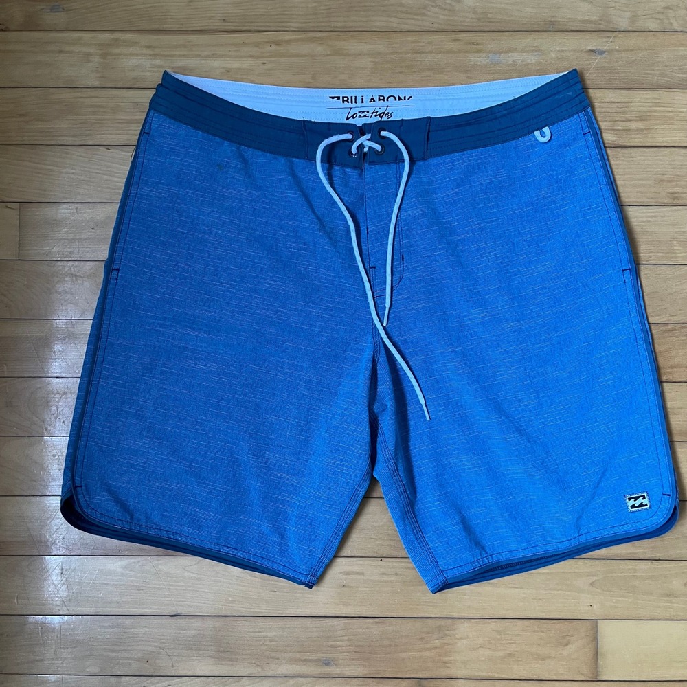 Billabong Lo Tides Blue Heathered Board Shorts Mens 33 M141ECRU Stretch Surf
